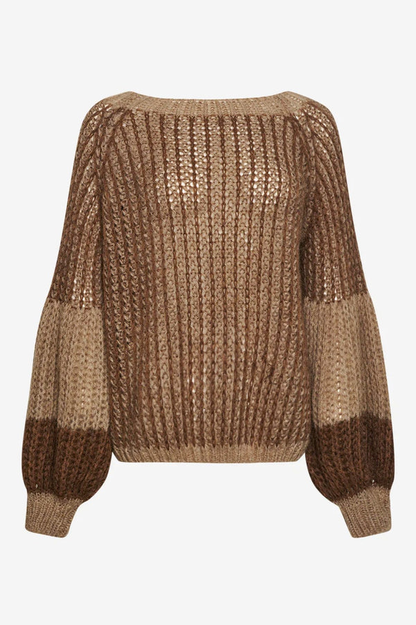Noella Liana Knit Sweater - Brown/Camel