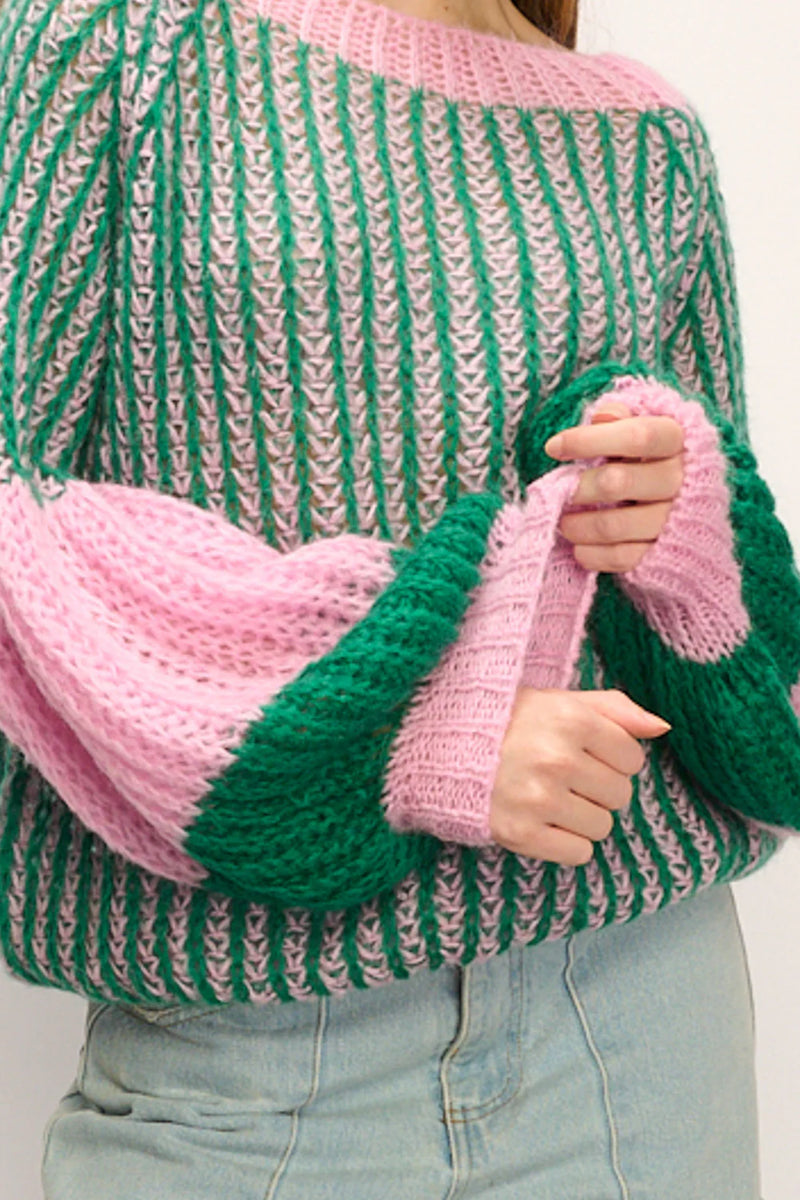 Noella Liana Knit Sweater - Green Bubblegum