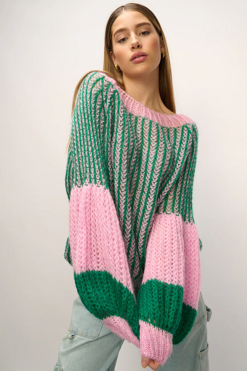 Noella Liana Knit Sweater - Green Bubblegum