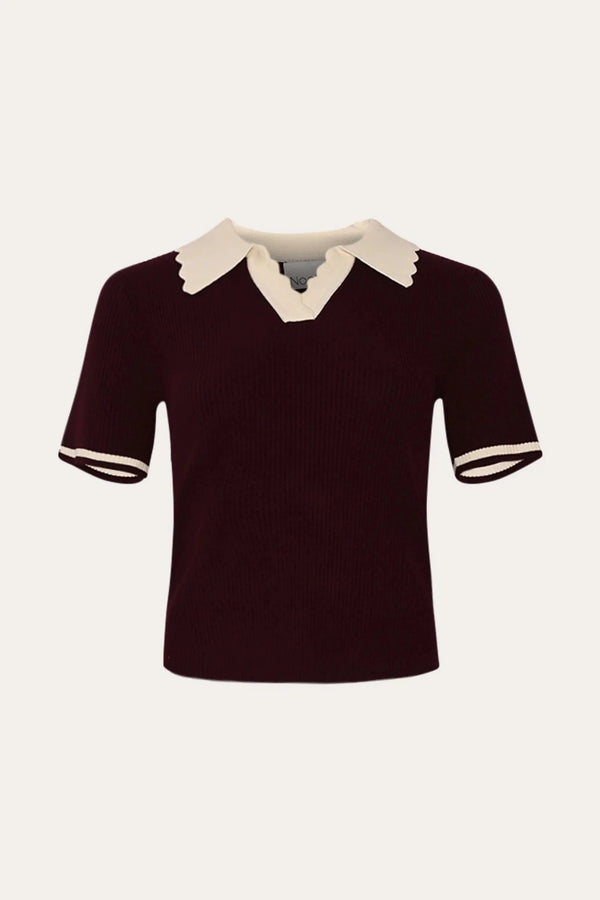Noella Lilo Polo Knit - Wino