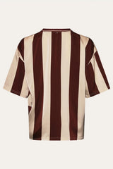 Noella Lucena Blouse - Mahogany Ivory Stripe