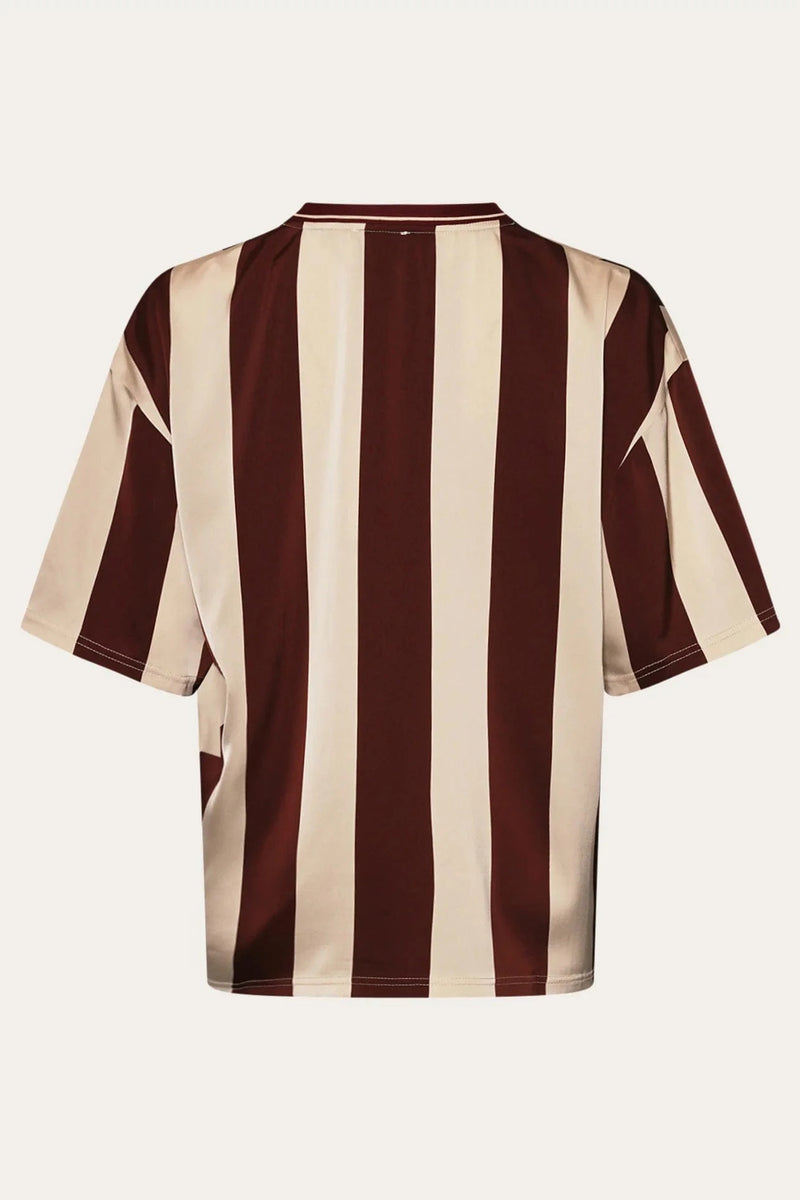 Noella Lucena Blouse - Mahogany Ivory Stripe