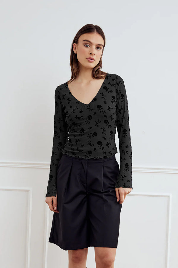 Noella Lucille Top - Clarity Black Print