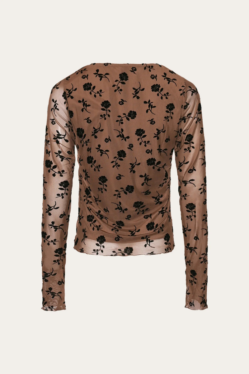 Noella Lucille Top - Clarity Morel Print