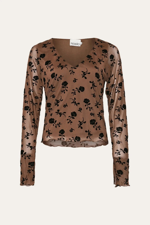 Noella Lucille Top - Clarity Morel Print