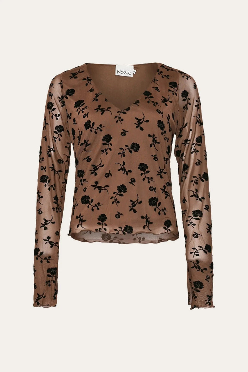 Noella Lucille Top - Clarity Morel Print