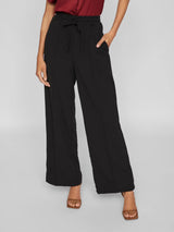 Vila Clua HW Wide Pants - Black