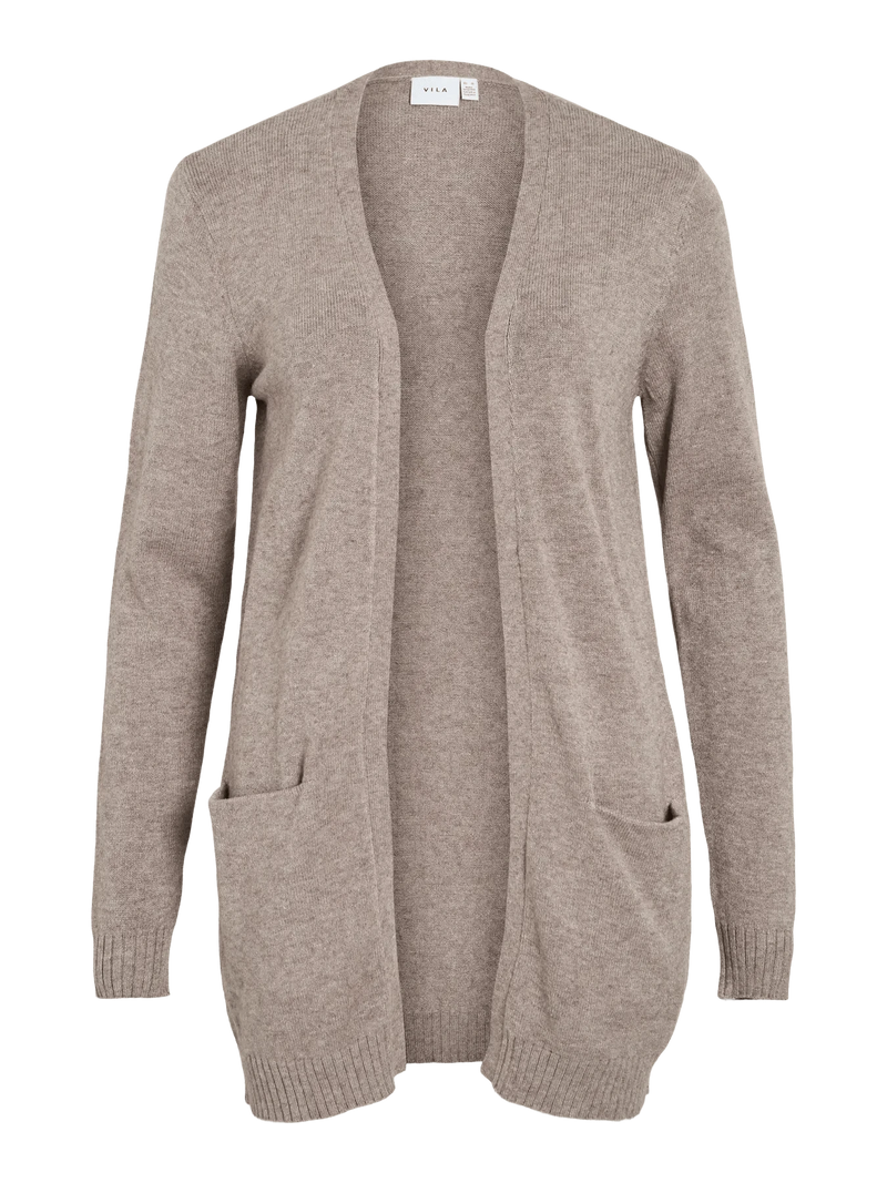 Vila Viril Open L/S Knit Cardigan - Falcon/Melange