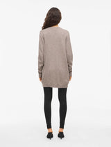 Vila Viril Open L/S Knit Cardigan - Falcon/Melange
