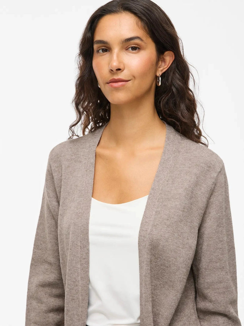 Vila Viril Open L/S Knit Cardigan - Falcon/Melange