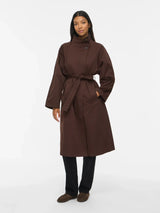 Vila Kiwi L/S Trench Coat - Coffee Bean