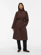 Vila Kiwi L/S Trench Coat - Coffee Bean