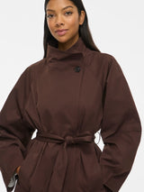 Vila Kiwi L/S Trench Coat - Coffee Bean
