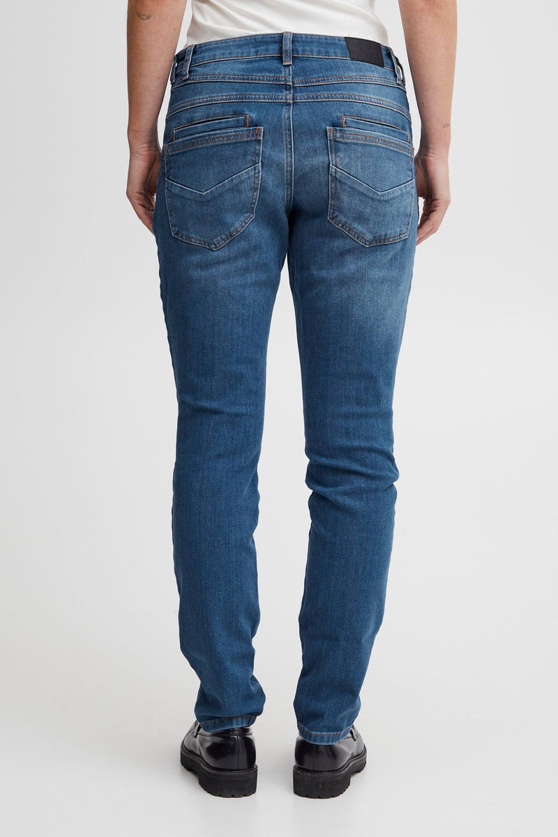 Pulz Melina Loose Jeans Skinny Leg - Medium blue