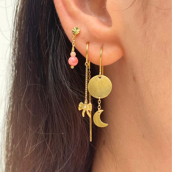 Stine a Sun And Moon Earring - Gold