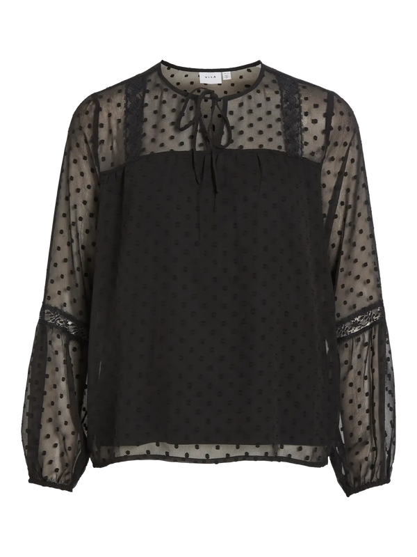 Vila Edee L/S top - Black