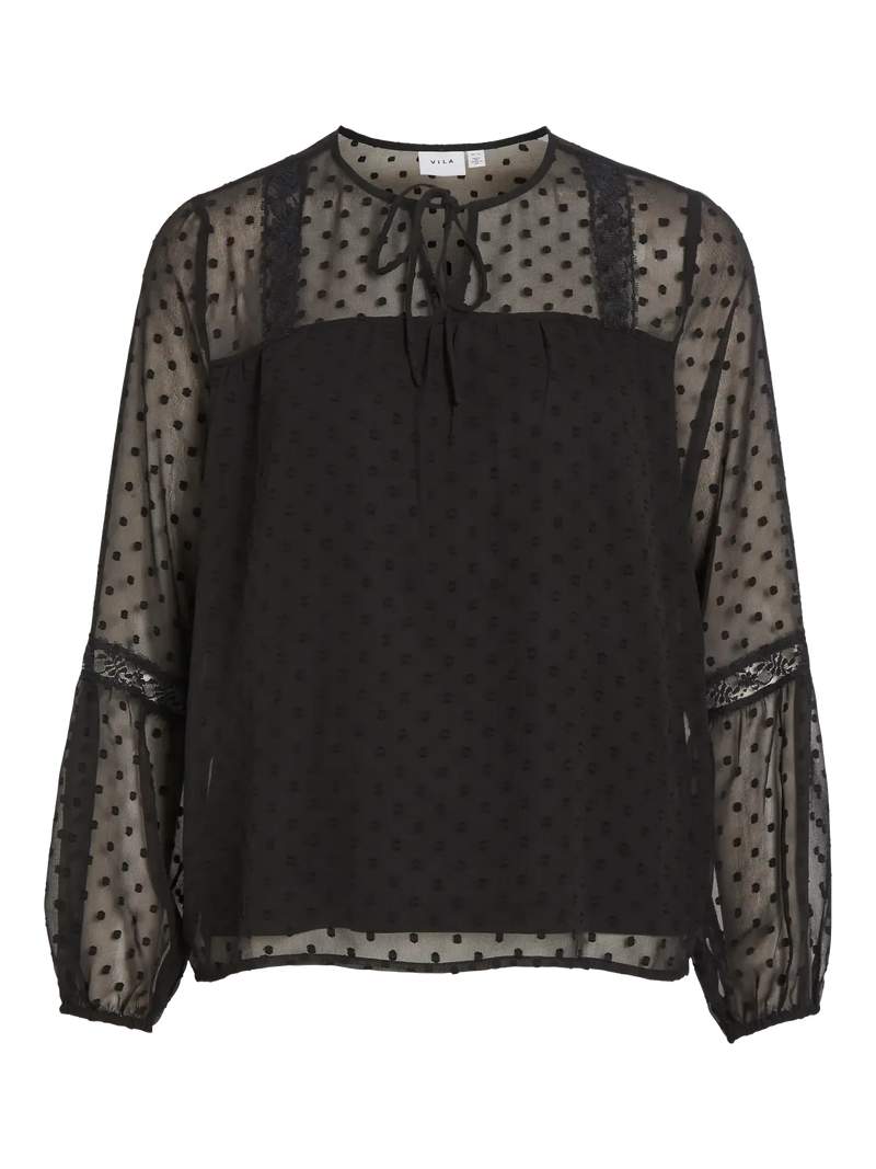 Vila Edee L/S top - Black