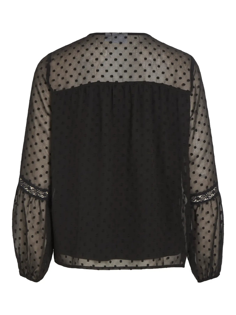 Vila Edee L/S top - Black