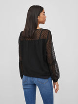 Vila Edee L/S top - Black
