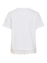 Vila Nora S/S Lace T-shirt - White