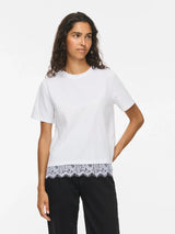 Vila Nora S/S Lace T-shirt - White