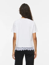 Vila Nora S/S Lace T-shirt - White