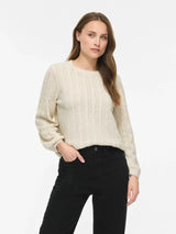 Vila Liga Pointelle L/S O.Neck Top - Birch