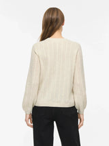 Vila Liga Pointelle L/S O.Neck Top - Birch