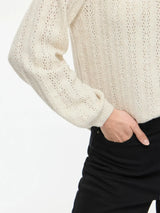 Vila Liga Pointelle L/S O.Neck Top - Birch