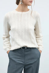 Vila Liga Pointelle L/S O.Neck Top - Birch