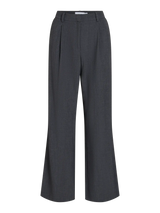 Vila Stine HW Wide Trousers - Dark Grey Melange