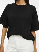 Vila Telana O-Neck 2/4 Sweat T-shirt - Black