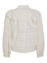 Vila Vihalli L/S Flounce Top - Cloud Dancer