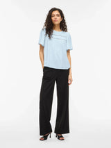 Vila Cody S/S Tape Top - Nantucket Breeze