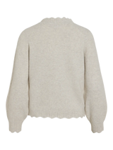 Vila Nikolina O-Neck L/S Knit Top - Super Light Natural Melan