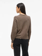Vila Nikolina O-Neck L/S Knit Top - Falcon