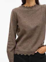Vila Nikolina O-Neck L/S Knit Top - Falcon