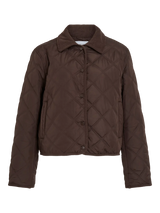 Vila Quila L/S Corduroy Quilt Short Jacket - Coffee Bean