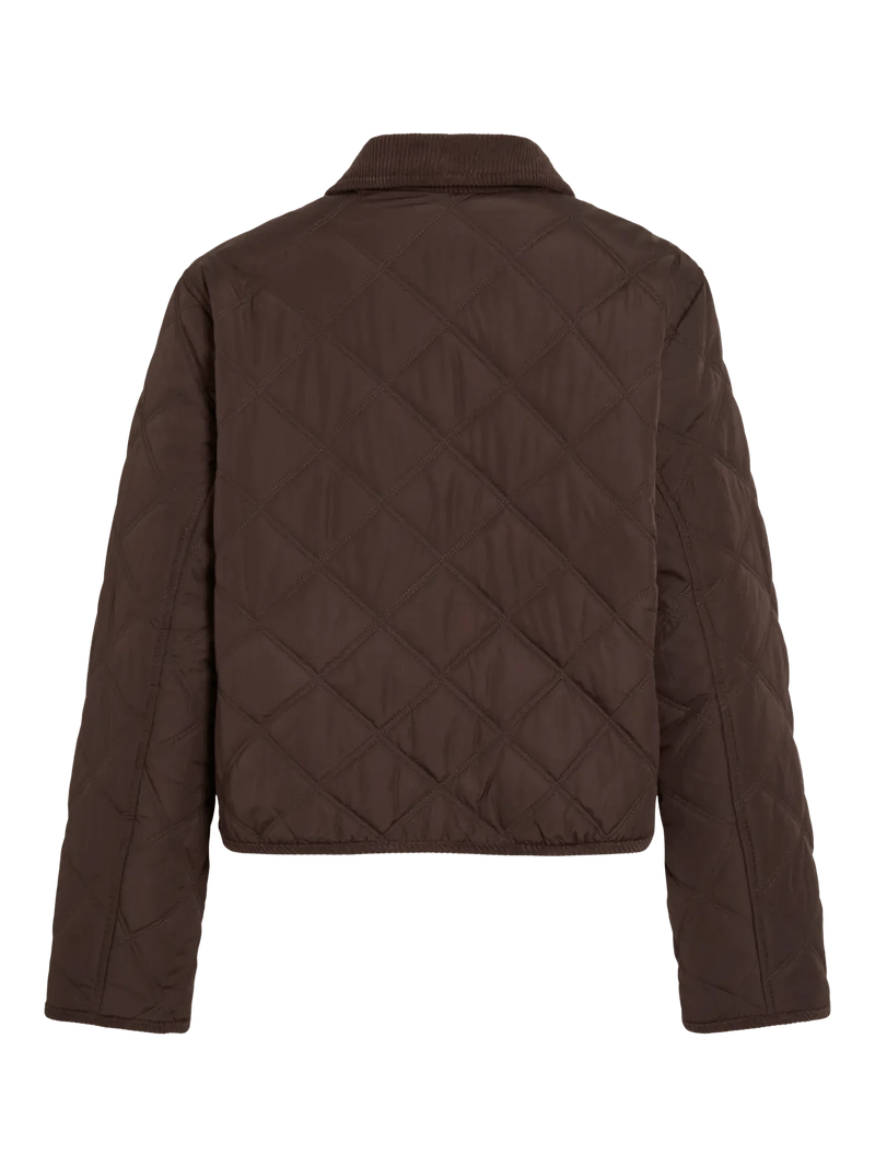 Vila Quila L/S Corduroy Quilt Short Jacket - Coffee Bean