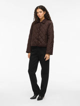 Vila Quila L/S Corduroy Quilt Short Jacket - Coffee Bean