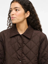 Vila Quila L/S Corduroy Quilt Short Jacket - Coffee Bean