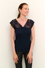 Pre Order - Culture Poppy Lace Top - Salute