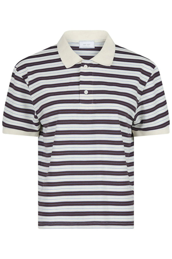 Neo Noir Beta Stripe Polo Tee - Brown