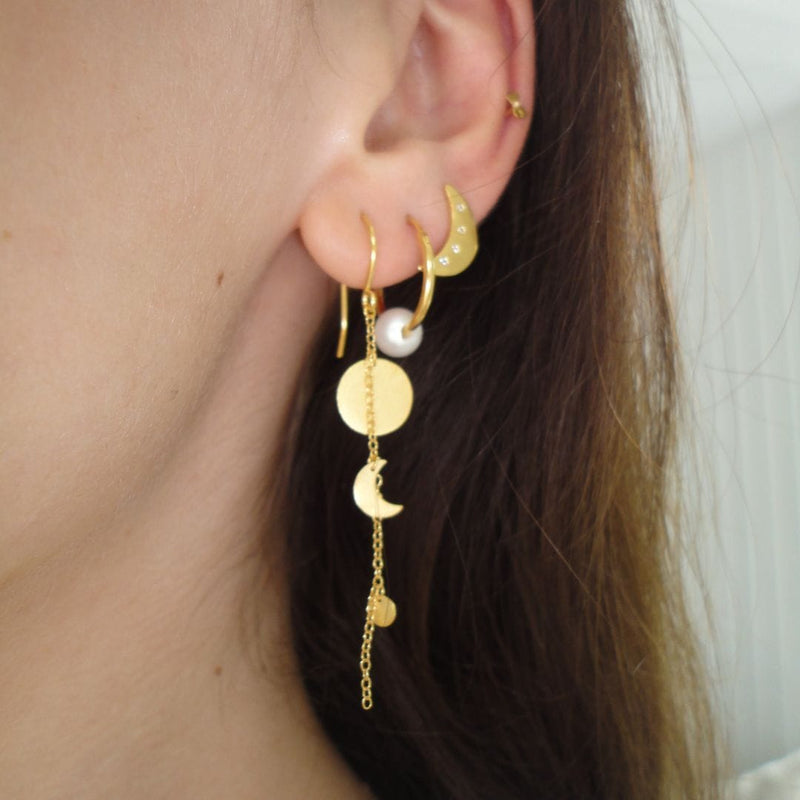 Stine a Bella moon Earring With Four Stones