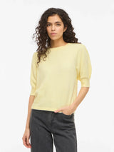 Vila Viril 2/4 Sleeve O-Neck Knit - Pastel Yellow