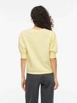 Vila Viril 2/4 Sleeve O-Neck Knit - Pastel Yellow