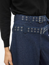 Vila Adona HW Belted Denim Shorts