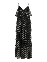 Vila Viharley S/L Printed Ruffle Maxi Dress