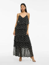 Vila Viharley S/L Printed Ruffle Maxi Dress