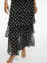 Vila Viharley S/L Printed Ruffle Maxi Dress